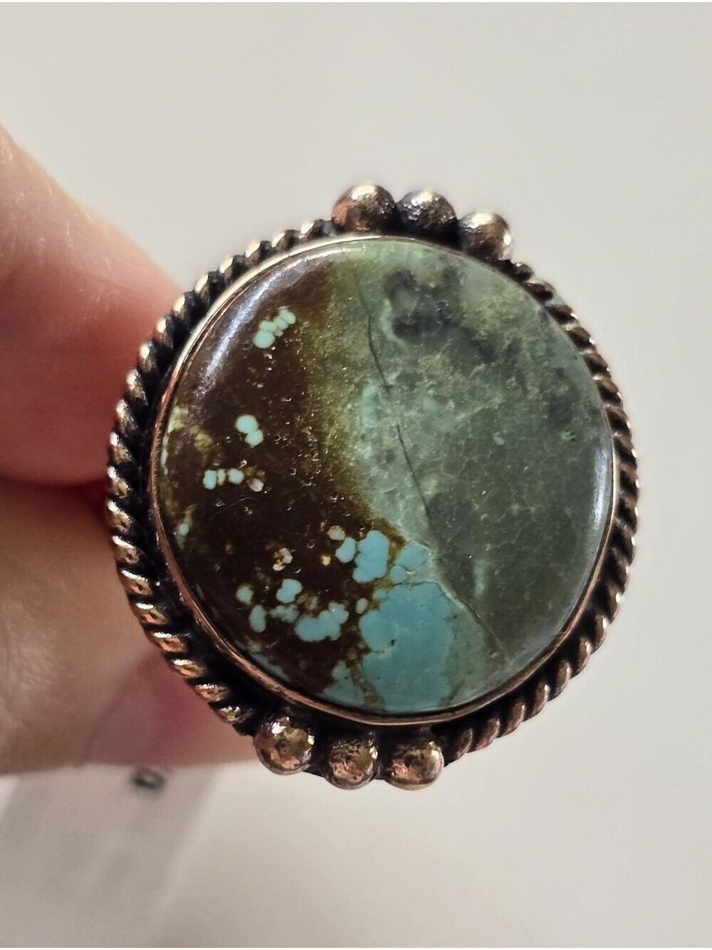 Number 8 Turquoise Ring In Copper, Southwestern